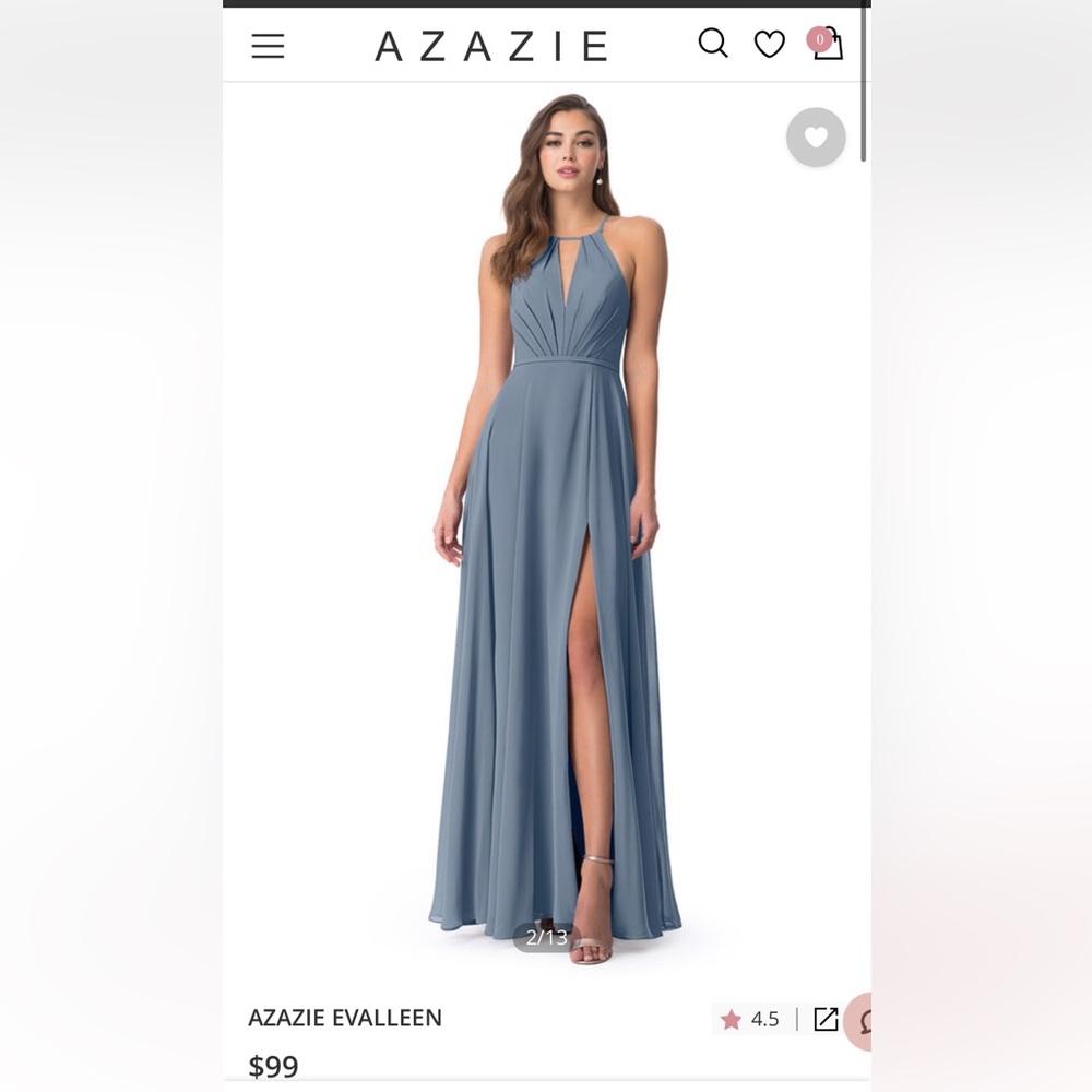 Azazie Bridesmaid Dress, Color: Twilight, Size 6, Style: Evaleen